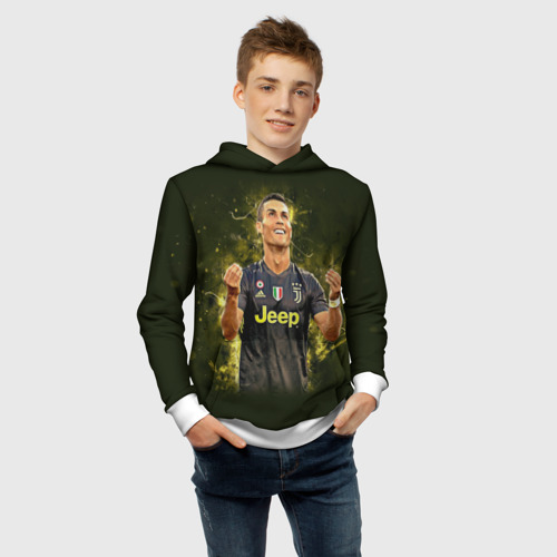 Детская толстовка 3D Ronaldo juve sport, цвет белый - фото 6