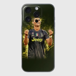 Чехол для iPhone 15 Pro силиконовый с защитой камеры Ronaldo juve sport