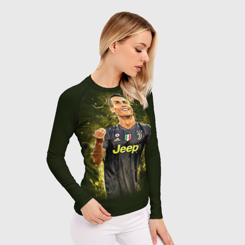 Женский рашгард 3D Ronaldo juve sport, цвет 3D печать - фото 3