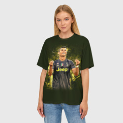 Женская футболка oversize 3D Ronaldo juve sport - фото 2