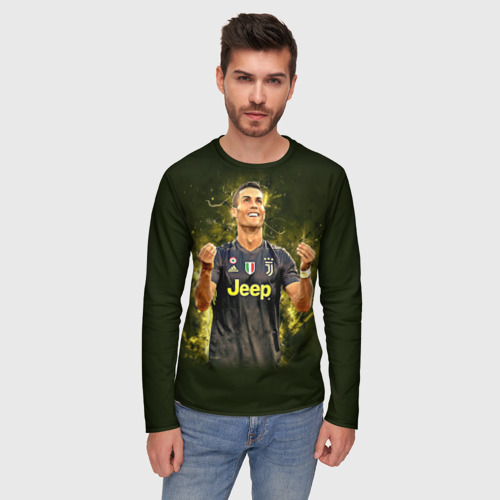 Мужской лонгслив 3D Ronaldo juve sport, цвет 3D печать - фото 3