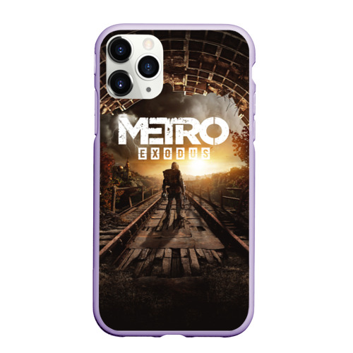 Чехол для iPhone 11 Pro матовый Metro Exodus Метро исход, цвет светло-сиреневый