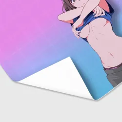 Бумага для упаковки 3D Anime girl задирает футболку - фото 2