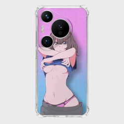 Чехол для Huawei Pura 70 Pro Anime girl задирает футболку