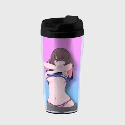 Термокружка-непроливайка Anime girl задирает футболку