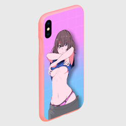 Чехол для iPhone XS Max матовый Anime girl задирает футболку - фото 2
