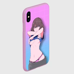Чехол для iPhone XS Max матовый Anime girl задирает футболку - фото 2