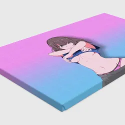 Холст прямоугольный Anime girl задирает футболку - фото 2