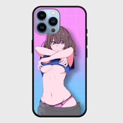 Чехол для iPhone 14 Pro Max Anime girl задирает футболку