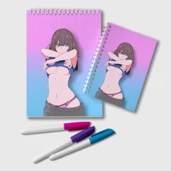 Блокнот Anime girl задирает футболку