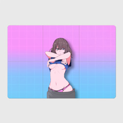 Магнитный плакат 3Х2 Anime girl задирает футболку