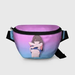 Поясная сумка 3D Anime girl задирает футболку