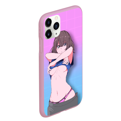 Чехол для iPhone 11 Pro Max матовый Anime girl, цвет розовый - фото 3