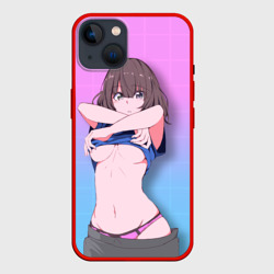Чехол для iPhone 14 Anime girl задирает футболку