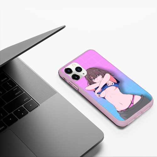 Чехол для iPhone 11 Pro матовый Anime girl, цвет розовый - фото 5