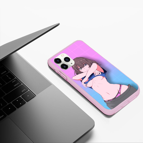 Чехол для iPhone 11 Pro Max матовый Anime girl, цвет розовый - фото 5