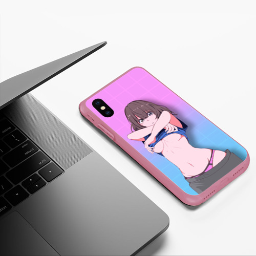 Чехол для iPhone XS Max матовый Anime girl, цвет малиновый - фото 5