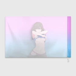 Флаг 3D Anime girl задирает футболку - фото 2