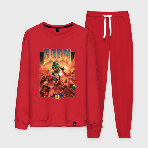 Мужской костюм хлопок Doom, цвет красный