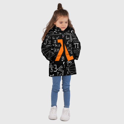 Зимняя куртка для девочек 3D Формулы физика лямбда, цвет светло-серый - фото 5
