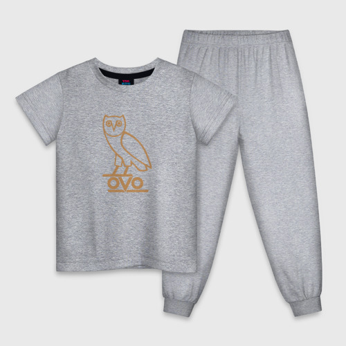 Детская пижама хлопок OVO owl, цвет меланж