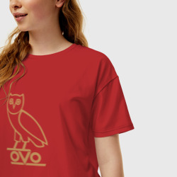 Женская футболка хлопок Oversize OVO owl - фото 2