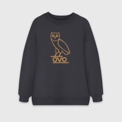 Женский свитшот oversize без начеса хлопок OVO owl