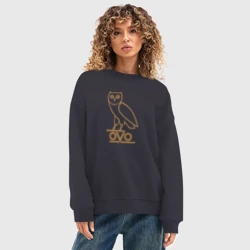 Женский свитшот oversize без начеса хлопок OVO owl - фото 2