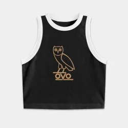 Женская укороченная майка-топ хлопок OVO owl