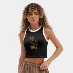 Женская укороченная майка-топ хлопок OVO owl - фото 2