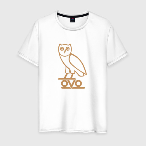 Мужская футболка из хлопка с принтом OVO owl, вид спереди №1