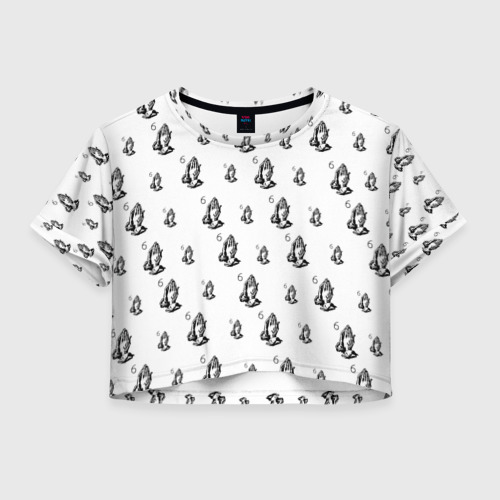Женская футболка Crop-top 3D Drake - six, цвет 3D печать