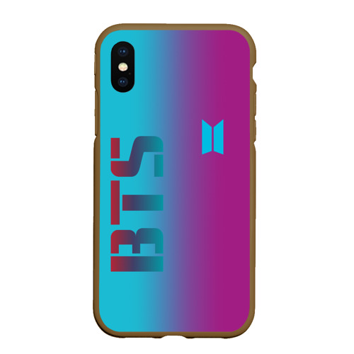 Чехол для iPhone XS Max матовый Bangtan boys, цвет коричневый