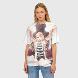 Женская футболка oversize 3D Рейчел ангел - фото 2