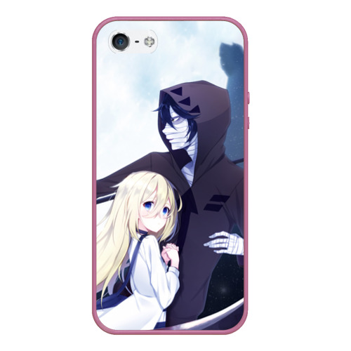 Чехол для iPhone 5/5S матовый Angels of death. Rachel & Isaac, цвет розовый