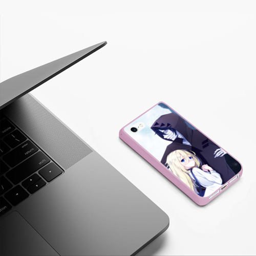 Чехол для iPhone 5/5S матовый Angels of death. Rachel & Isaac, цвет розовый - фото 5