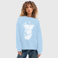 Женский свитшот oversize без начеса хлопок Зак минимал - фото 2