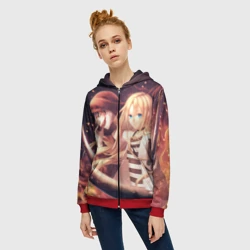 Женская толстовка 3D на молнии Satsuriku no Tenshi - фото 2
