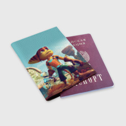 Обложка для паспорта матовая кожа Ratchet and Clank 1 - фото 2