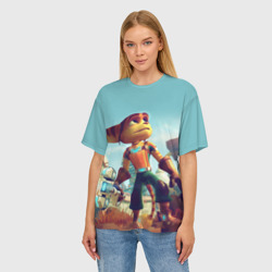Женская футболка oversize 3D Ratchet and Clank 1 - фото 2