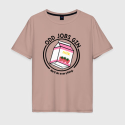 Мужская футболка хлопок Oversize Strawberry Milk Odd Jobs Gin