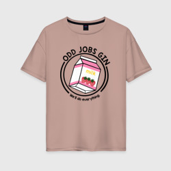 Женская футболка хлопок Oversize Strawberry Milk Odd Jobs Gin