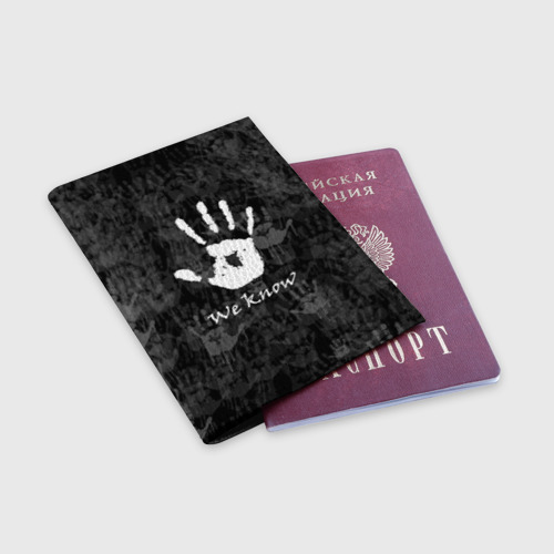 Обложка для паспорта матовая кожа We know Мы знаем TES, цвет черный - фото 3
