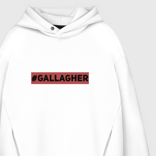 Мужское худи Oversize хлопок #Gallagher, цвет белый - фото 4