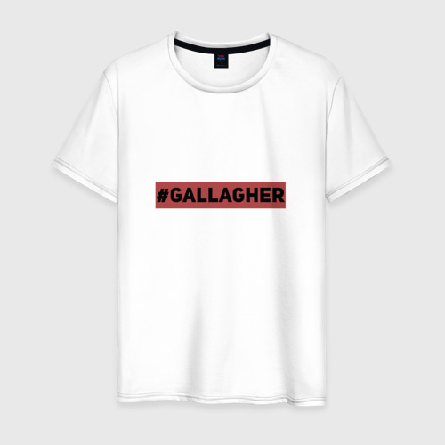 Мужская футболка из хлопка с принтом #Gallagher, вид спереди №1