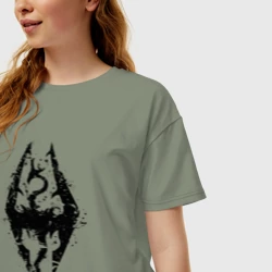 Женская футболка хлопок Oversize The Elder Scrolls skyrim TES 5 - фото 2