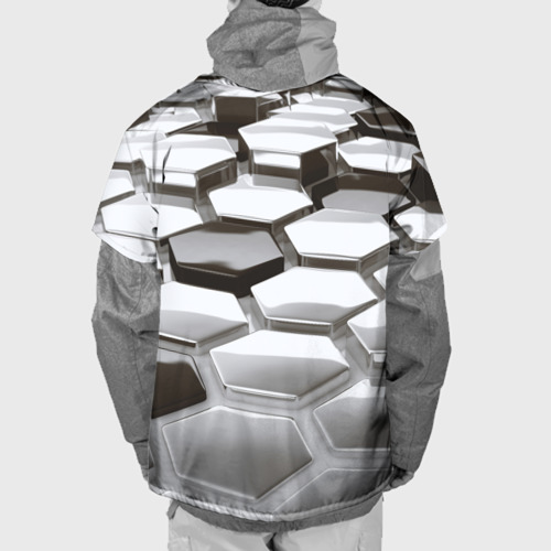 Накидка на куртку 3D МЕТАЛЛИЧЕСКИЕ СОТЫ, цвет 3D печать - фото 2