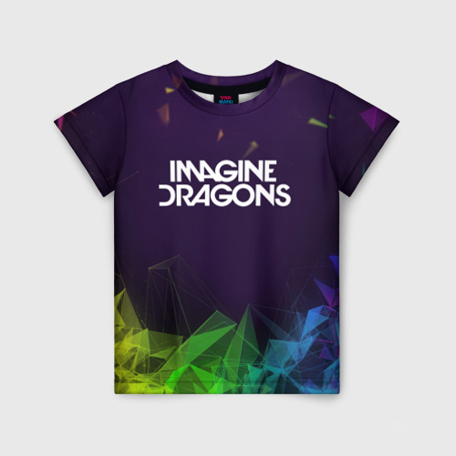 Детская футболка с принтом Imagine dragons, вид спереди №1