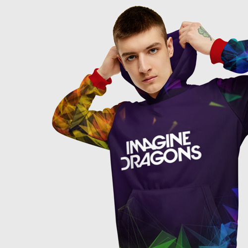 Мужская толстовка 3D Imagine dragons, цвет красный - фото 5