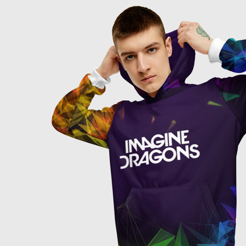 Мужская толстовка 3D Imagine dragons, цвет белый - фото 5